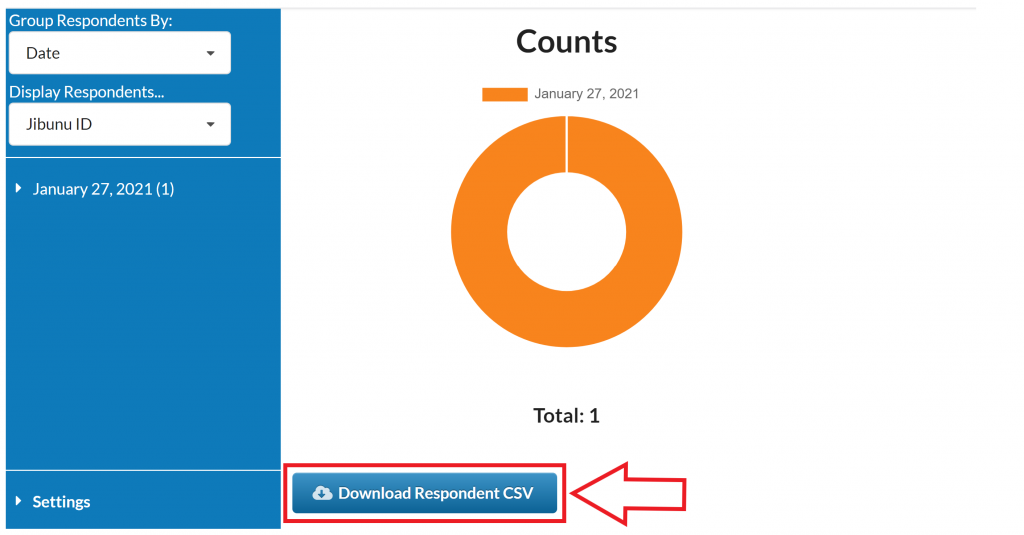 Download CSV Bigger arrow